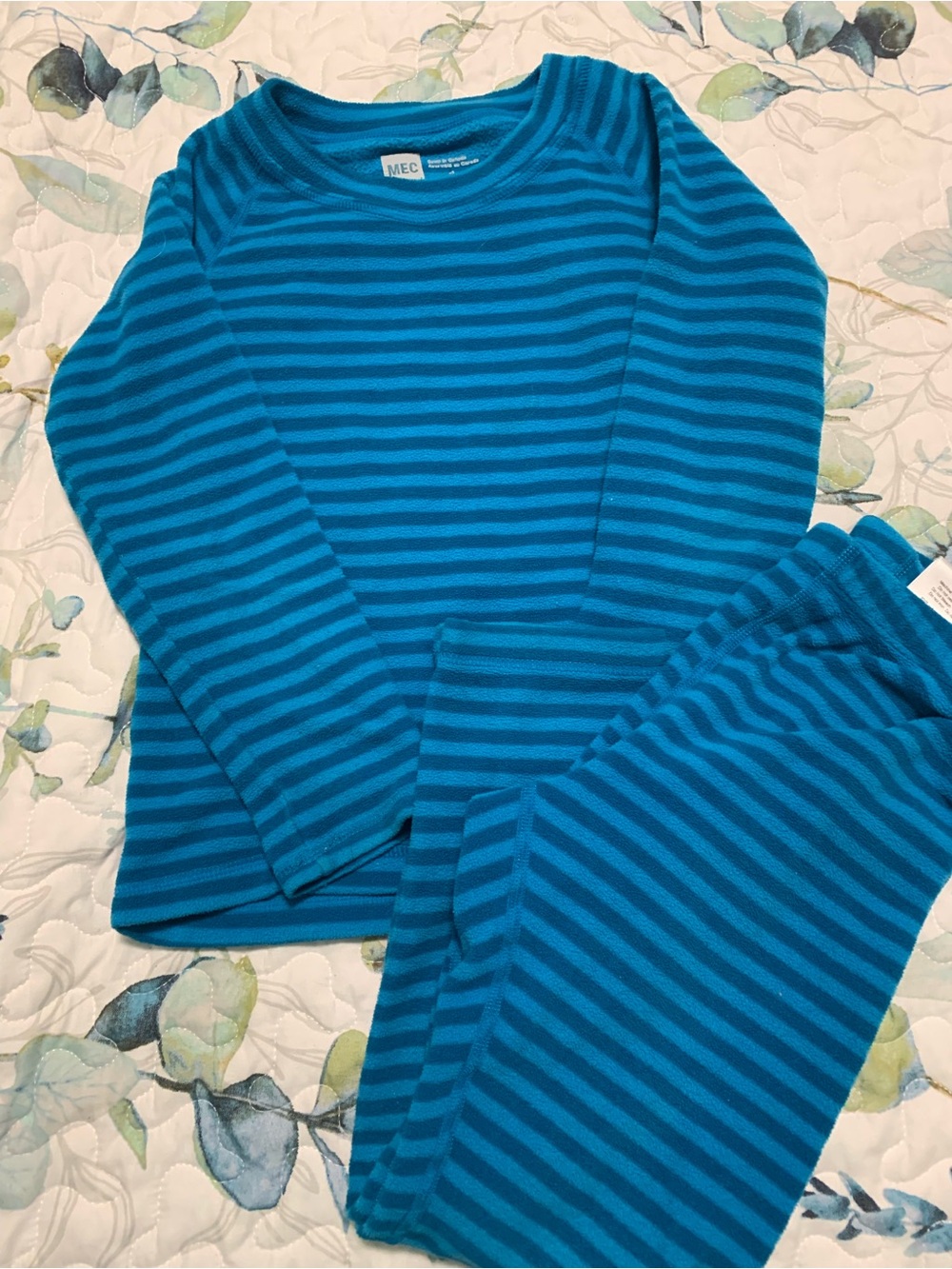 MEC Teal and Navy Stripe Kids Pajama Set